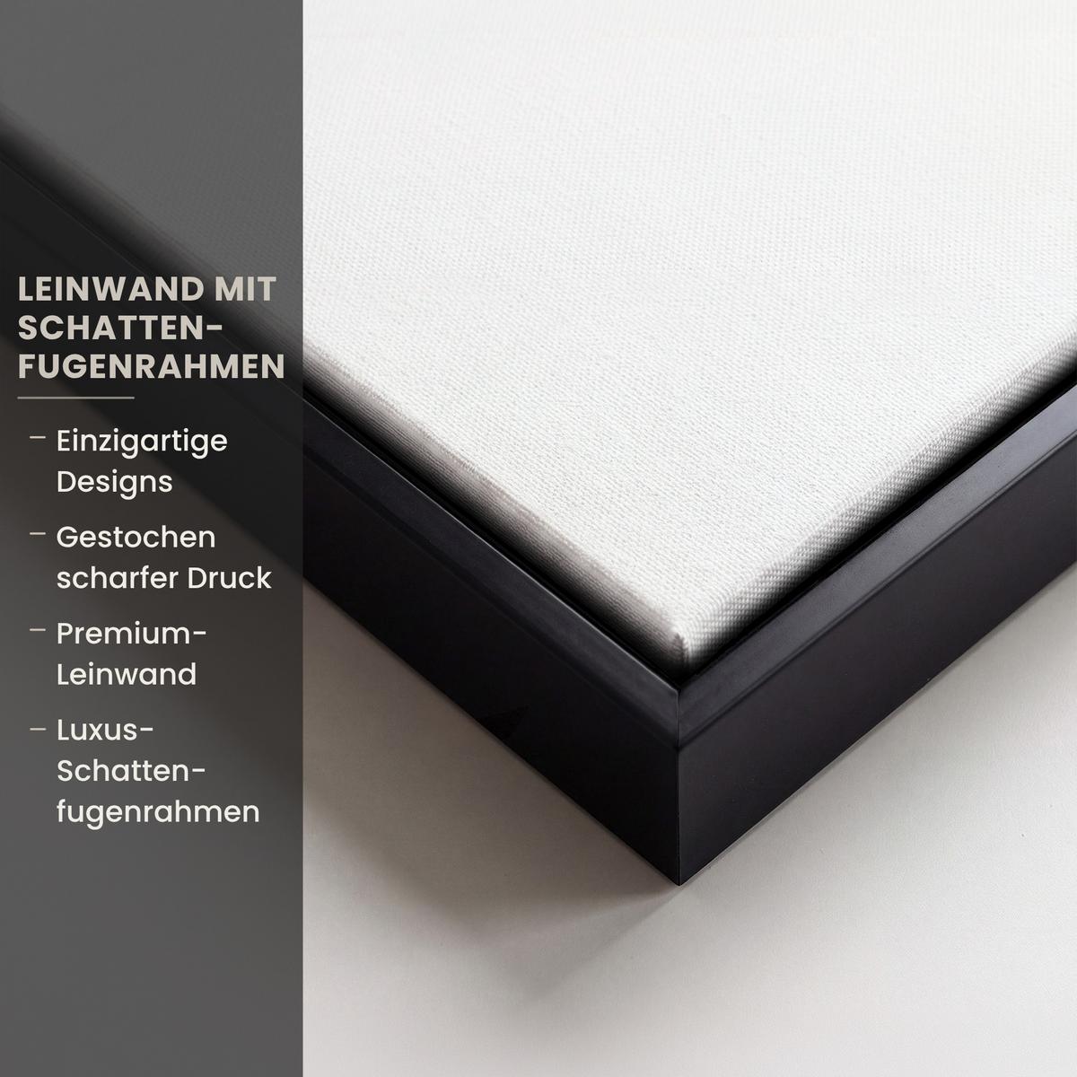 LEINWAND Bilder mit Rahmen - Braun - Japandi - Abstrakt - 90x90 - Sandfarben, Textil (90/90cm) - MuchoWow