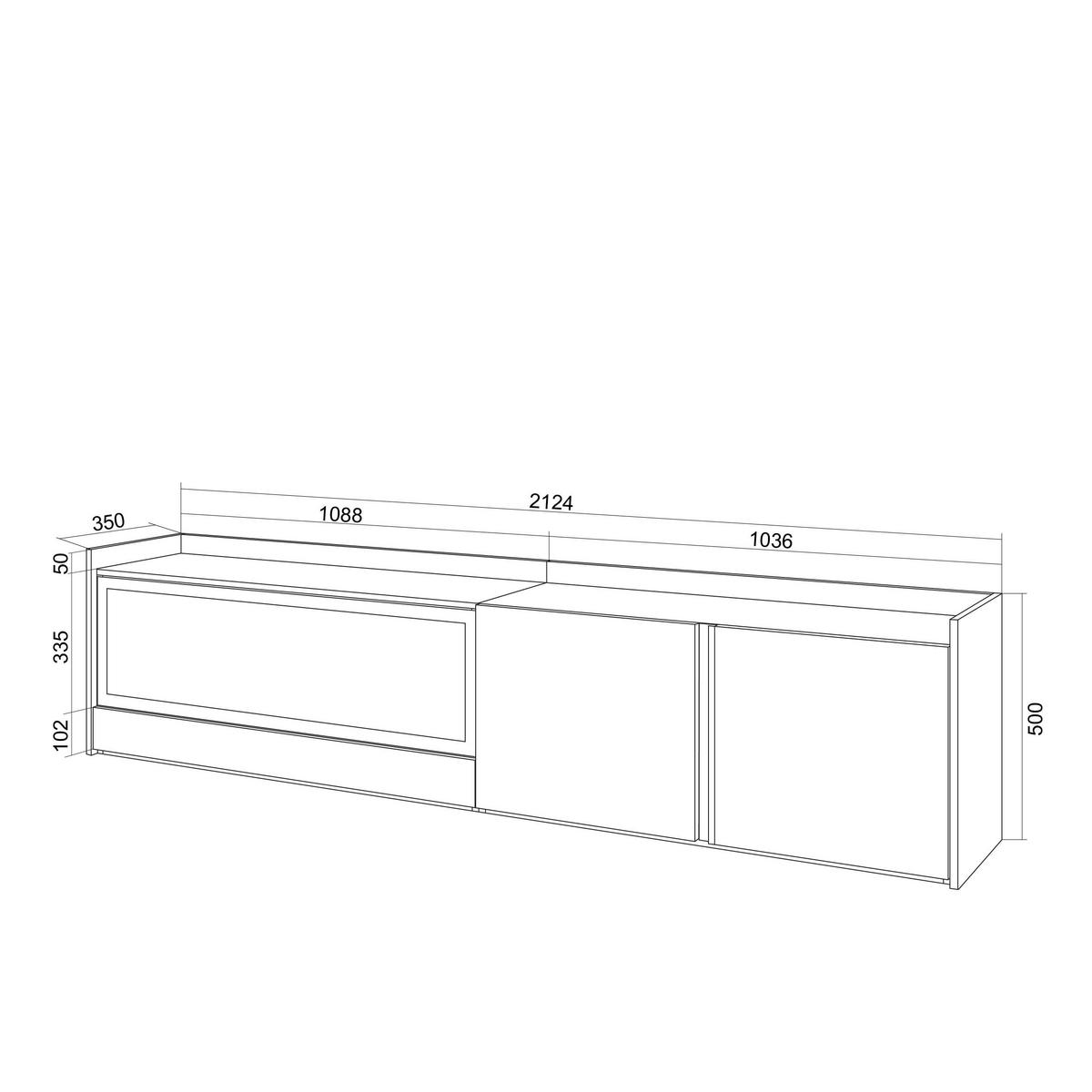 LOWBOARD, Beige, 212/35/50cm, Kamin mit Feuereffekt XXL - Beige, Holzwerkstoff (212/50/35cm) - Skraut Home