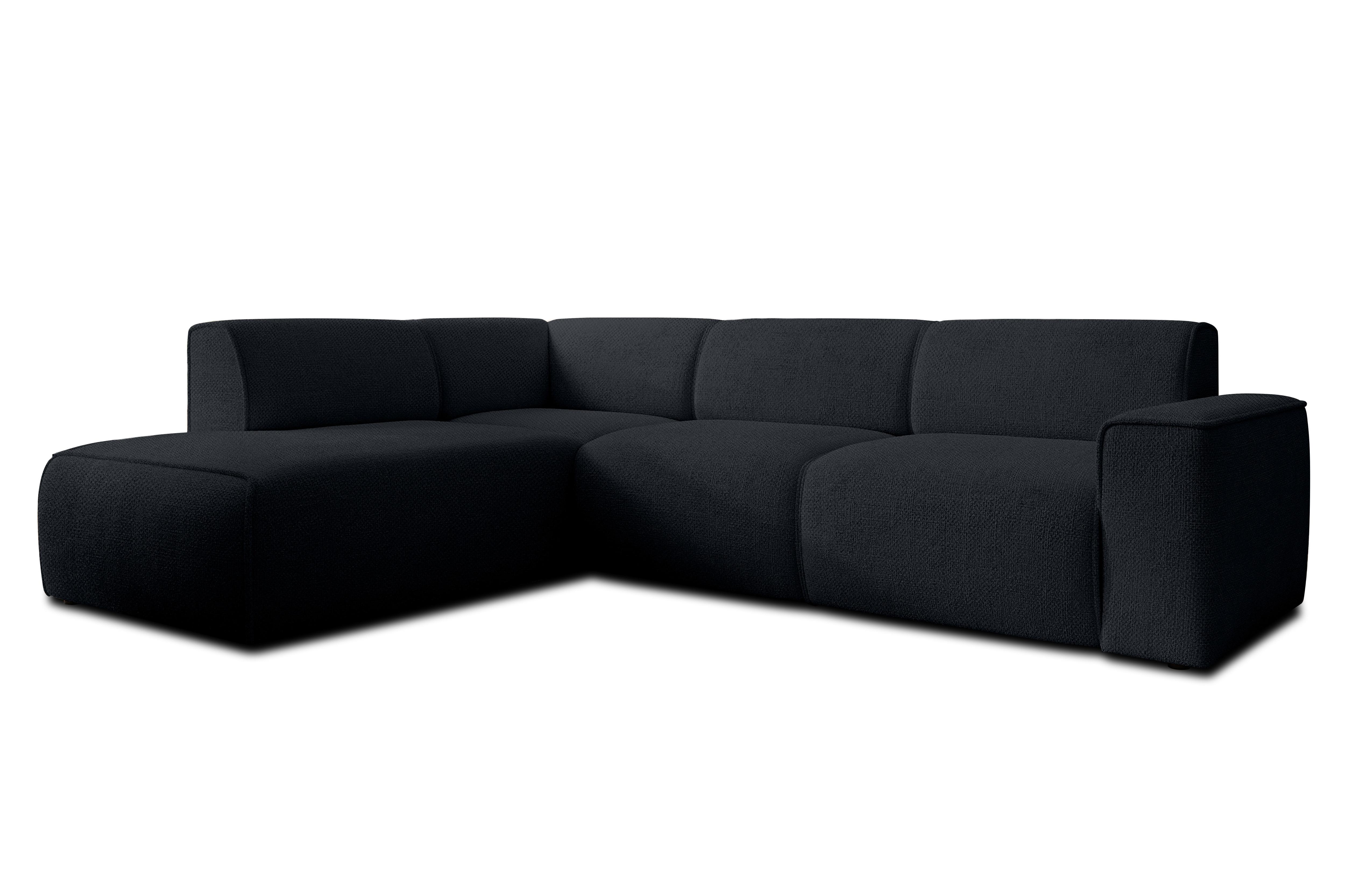ECKSOFA L Form Didim Dunkelgrau 292/220/78 cm – großes Sofa stilvoll & bequem L - Schwarz, Kunststoff/Textil (220/292cm) - AX Living