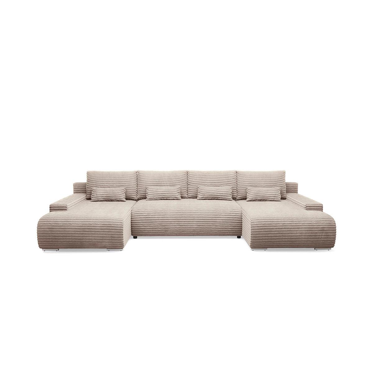 PANORAMASOFA Ivana 4 Sitzplätze Taupe - Taupe, Holz (350/85/172cm) - Petits-meubles