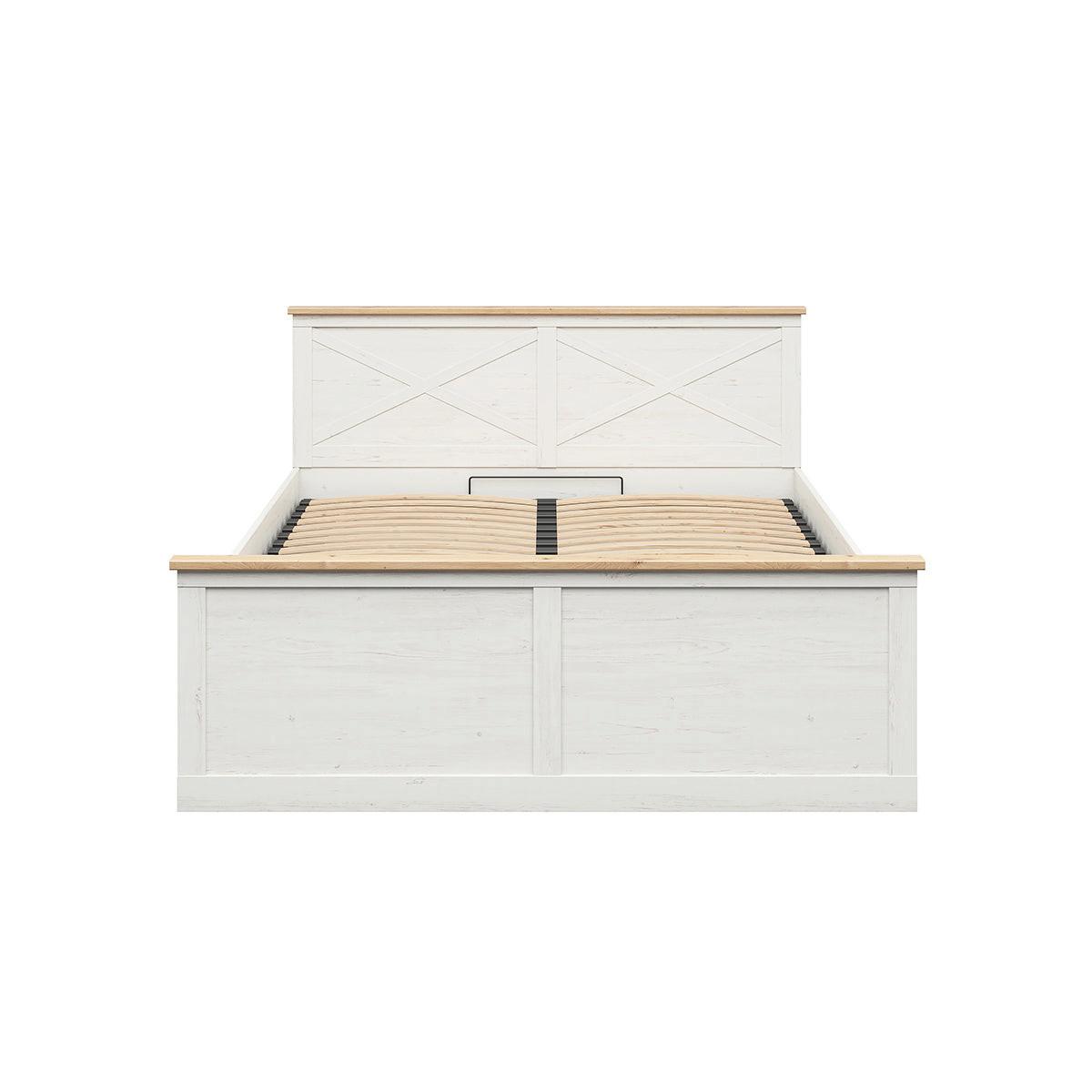 BOXBETT 160/200 Victoria Weiß und Holz - Weiß, Holzwerkstoff (160/200cm) - Petits-meubles