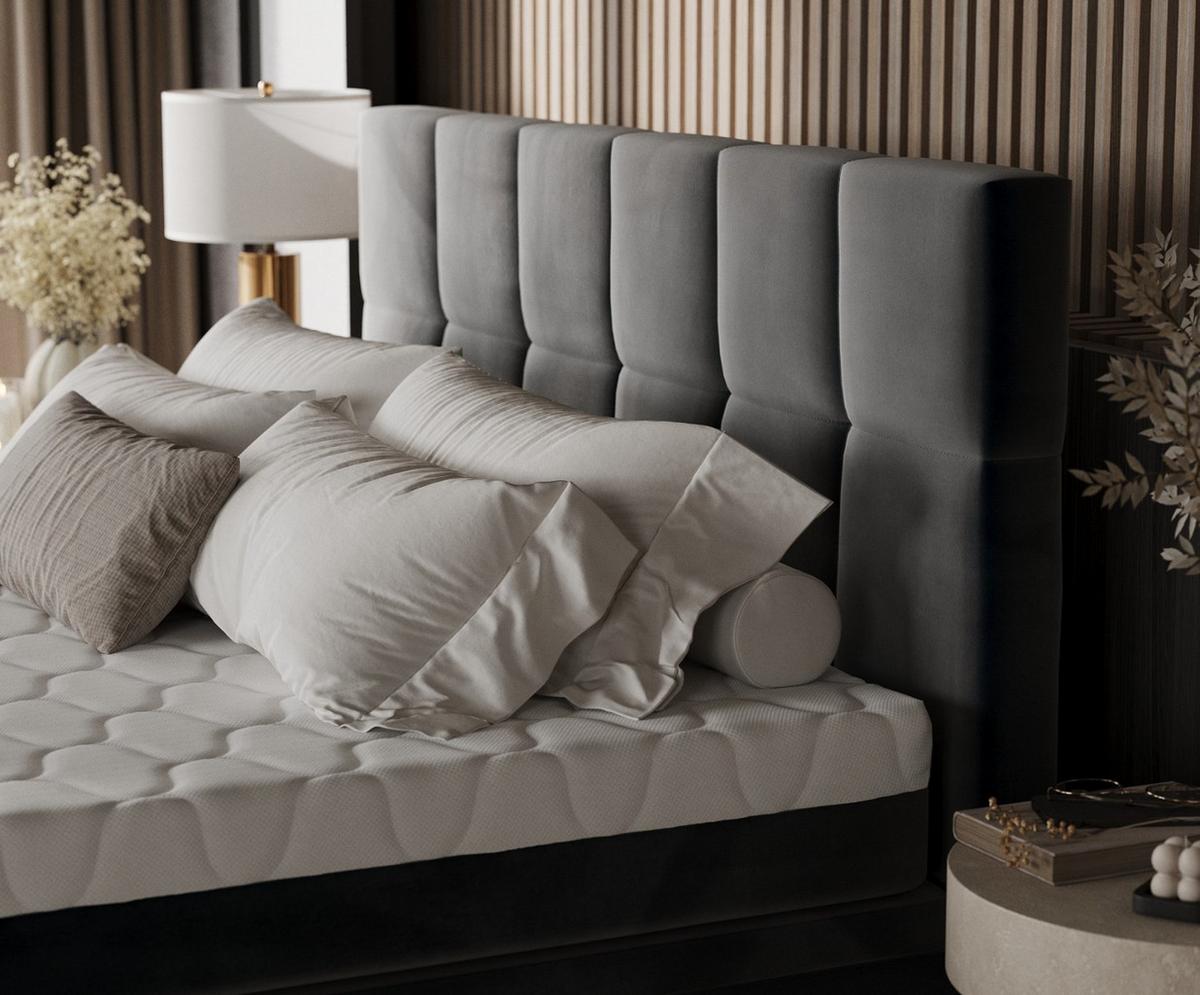 BOXBETT Elano 180/200 cm Anthrazit im Paros Stoff - Anthrazit/Schwarz, Holz/Holzwerkstoff (180/200cm) - AltaBeds