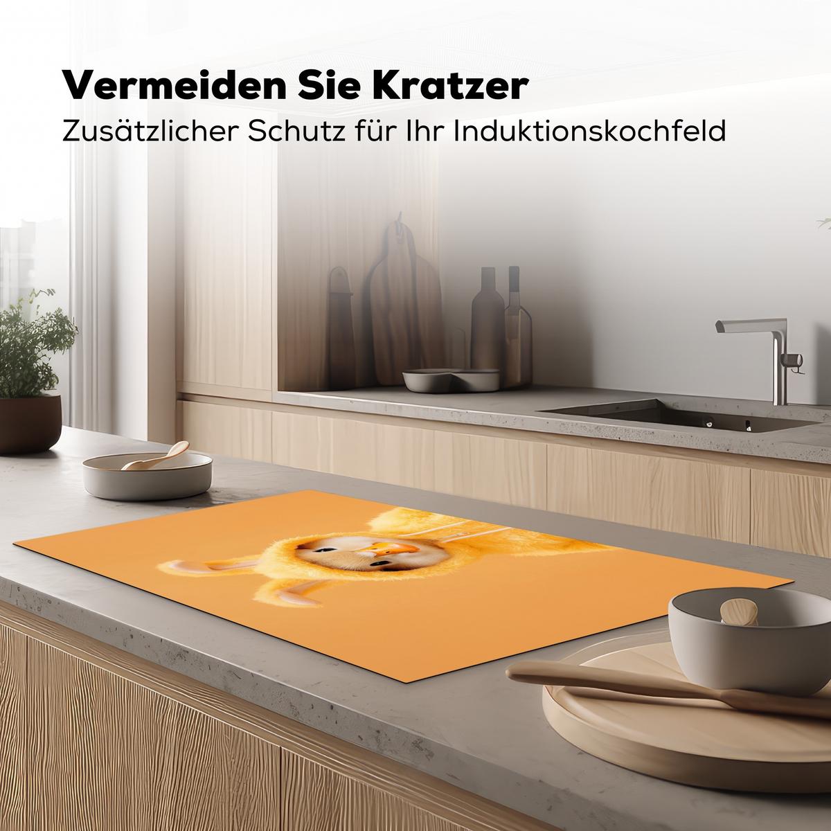 HERDABDECKPLATTE Osterhase - Kostüm - Ente Induktionsschutz 91.6x52.7 cm - Gelb, Kunststoff (91.6/52.7/0.2cm) - MuchoWow