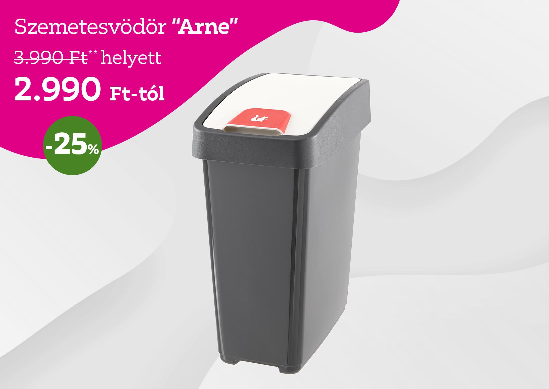 Szemetesvödör ARNE 3990 Forint helyett 2990 Forint kedvezmény mértéke 25%