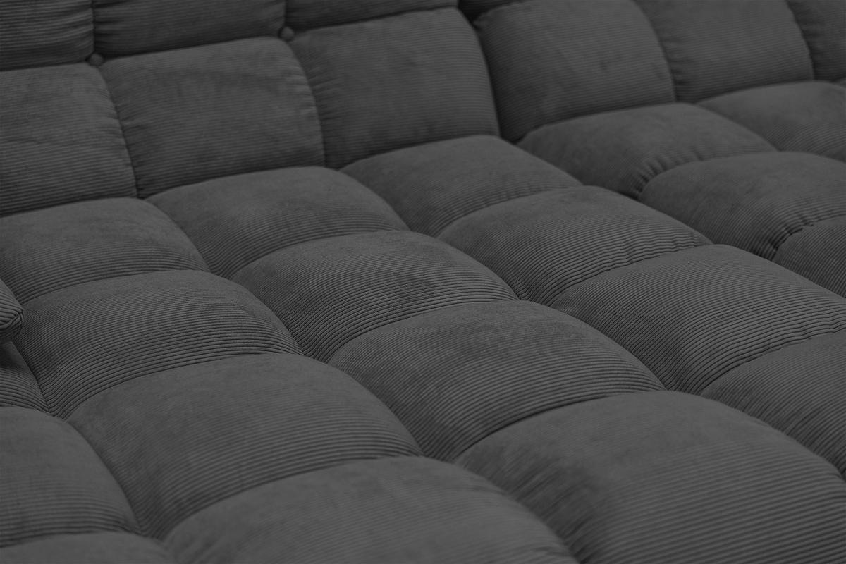 BIG SOFA VIVIEN Anthrazit Cord - Anthrazit/Schwarz, Kunststoff/Textil (296/85/178cm) - KAWOLA
