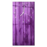 WANDUHR aus Glas 30x60 cm - Holz - Lila, Glas (30/60/0.4cm) - TULUP