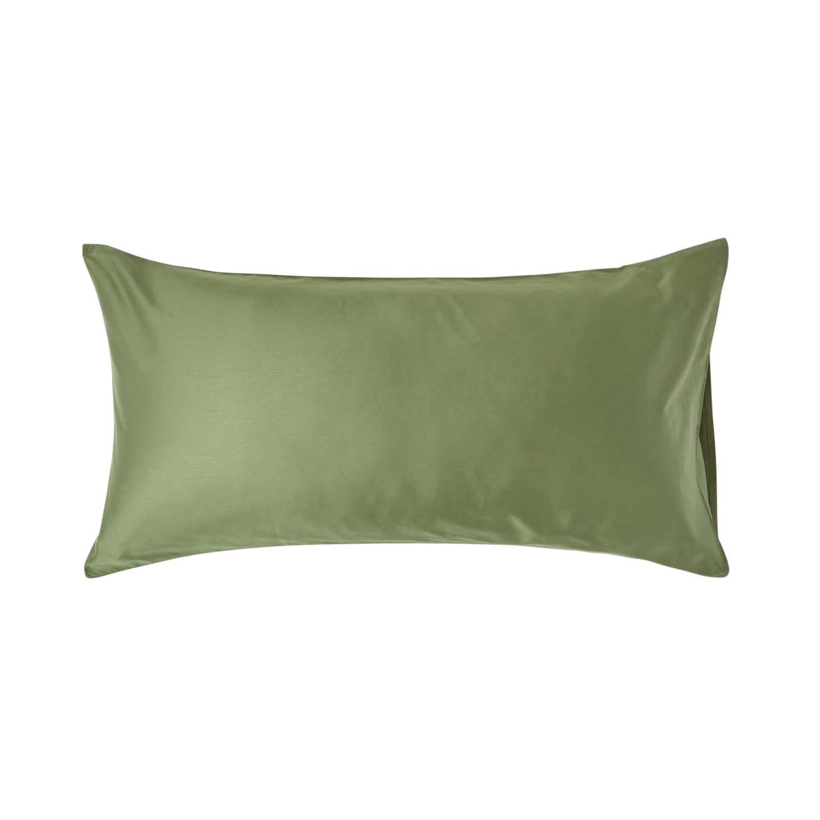 BIO-KISSENBEZUG Satin, Fadendichte 400 - Grün, Textil (50/90cm) - Homescapes