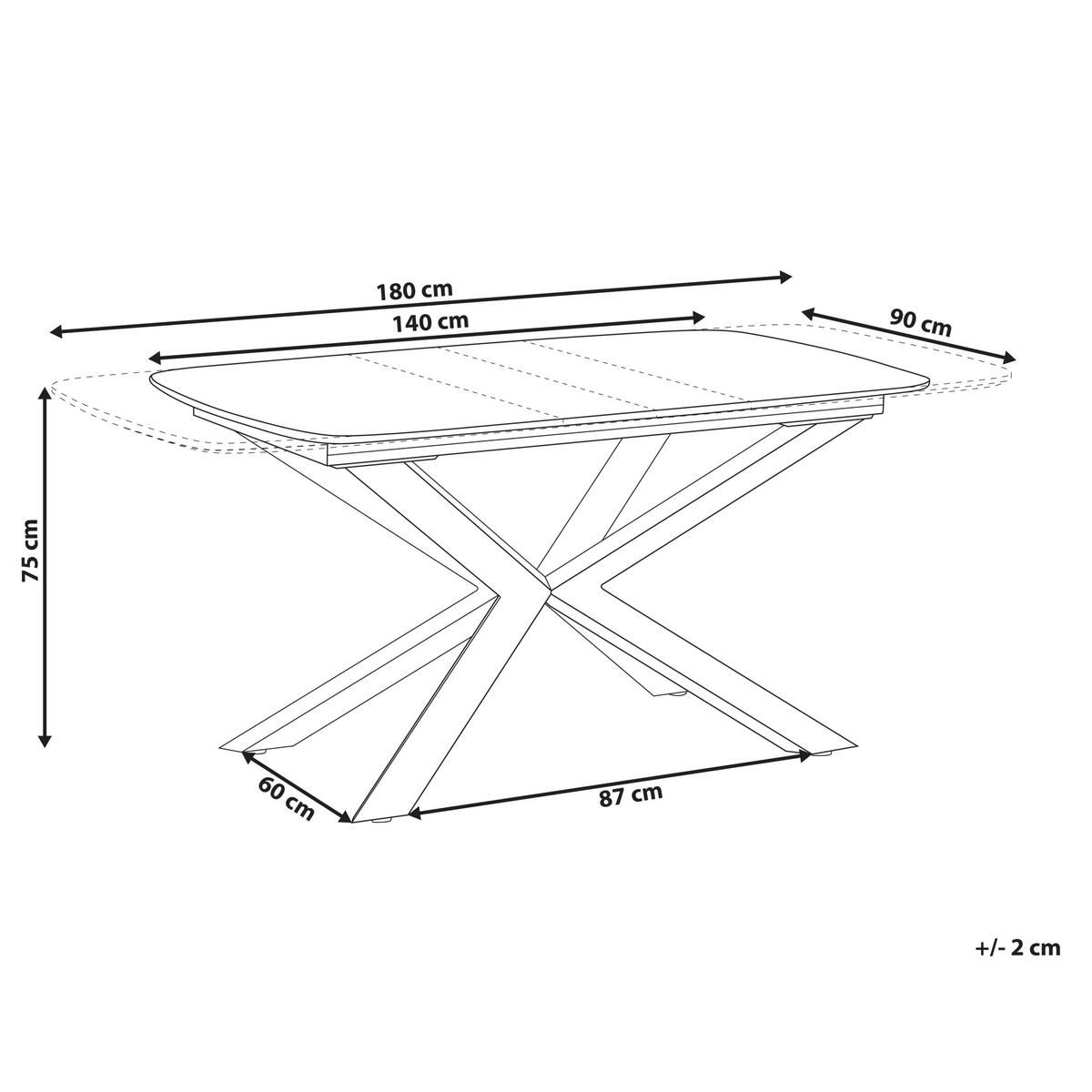 ESSTISCH ausziehbar Braun 140-180/90 cm Gairdner - Braun, Holzwerkstoff (140/90/75cm) - Beliani