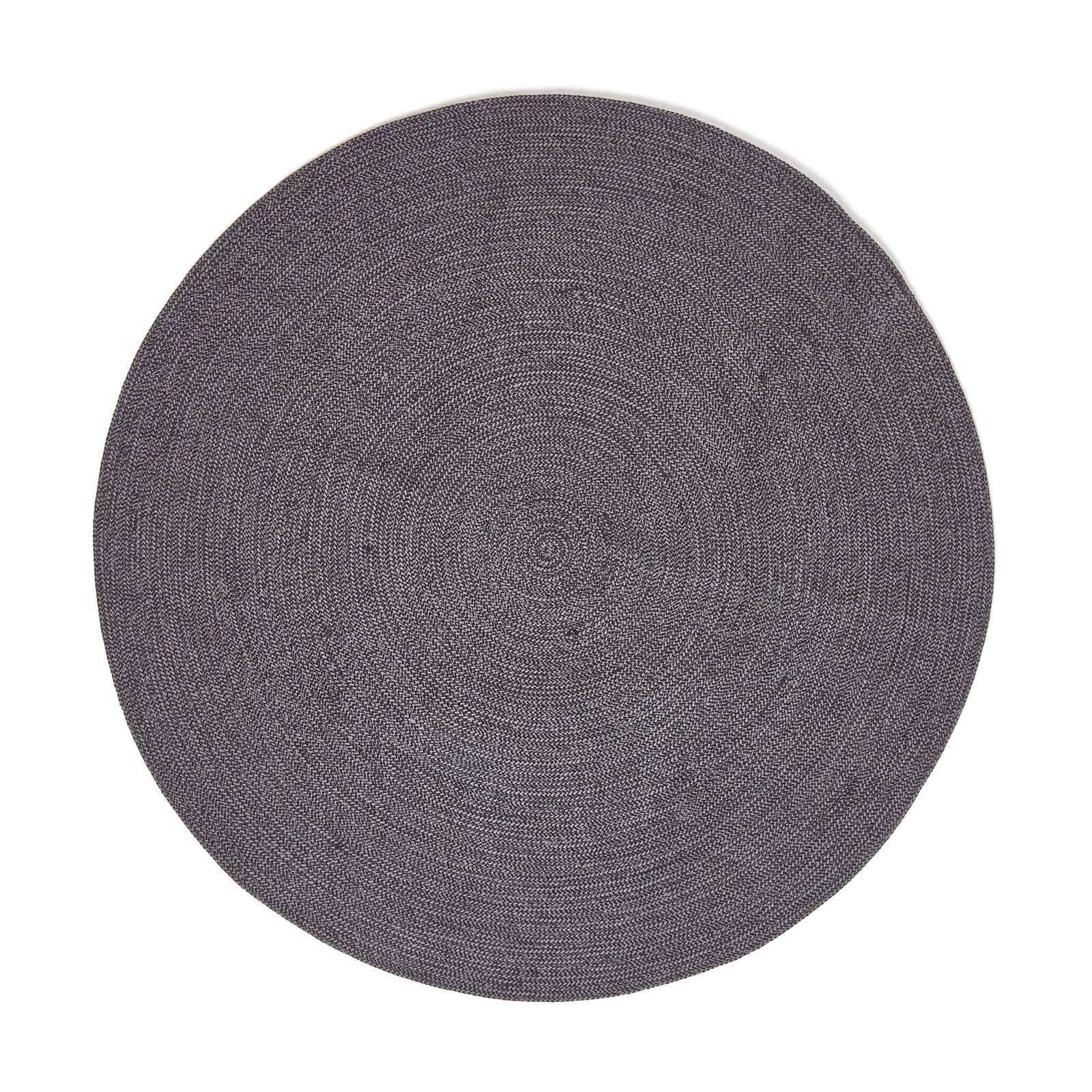 TEPPICH Melange geflochten rund 120 cm - Dunkelgrau, Textil (120/120cm) - Homescapes