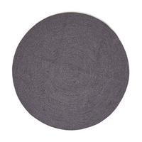 TEPPICH Melange geflochten rund 120 cm - Dunkelgrau, Textil (120/120cm) - Homescapes