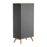 SCHRANK grau - Grau, Holzwerkstoff (100/207.5/58cm) - Petits-meubles