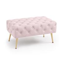 POLSTERBANK mit Samt - Optik Rosa 42/41/42 - Rosa, Textil (80/41/42cm) - RAUMHIRSCH FURNITURE