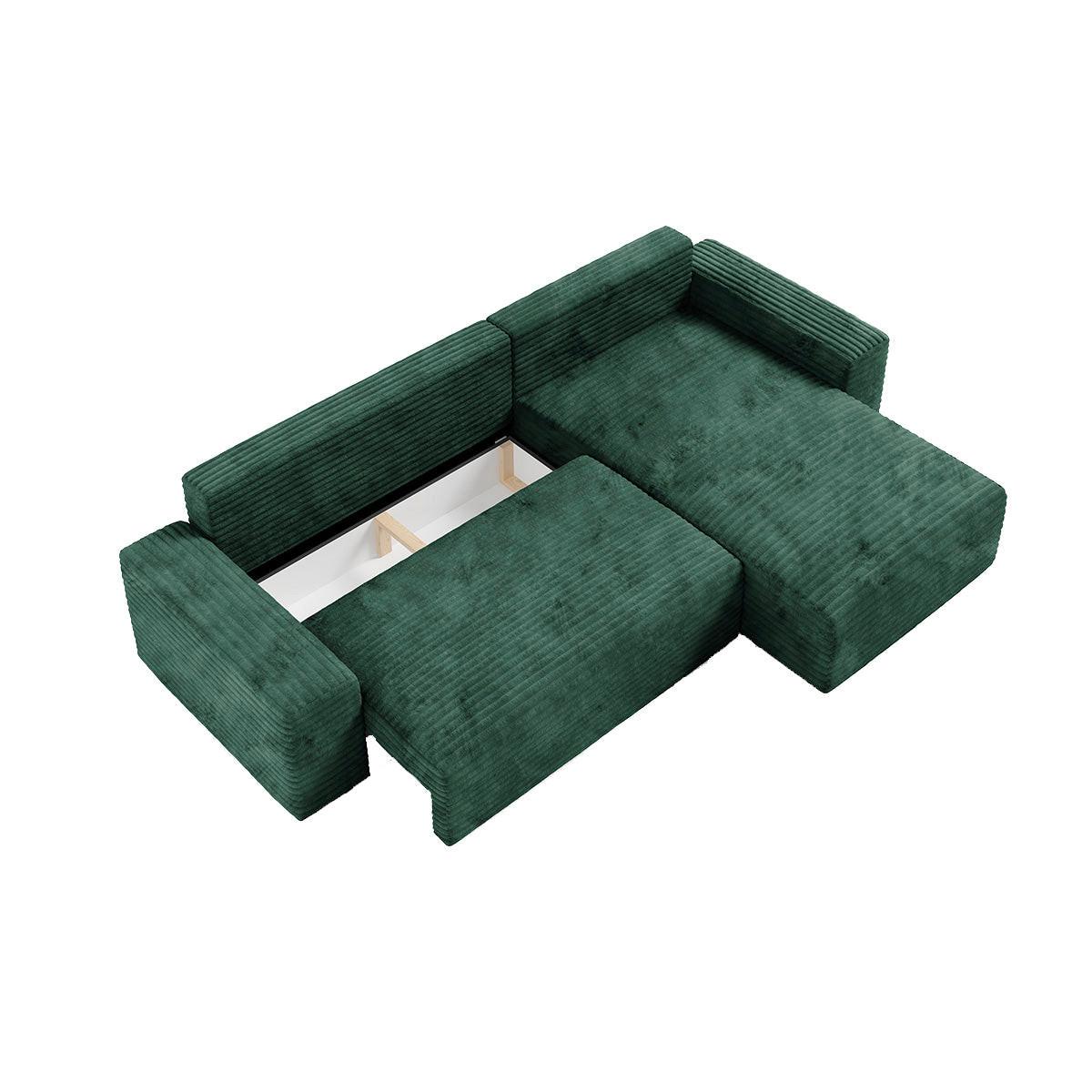ECKSOFA Fabio 3 Sitzplätze Grün - Grün, Holz (300/185cm) - Petits-meubles