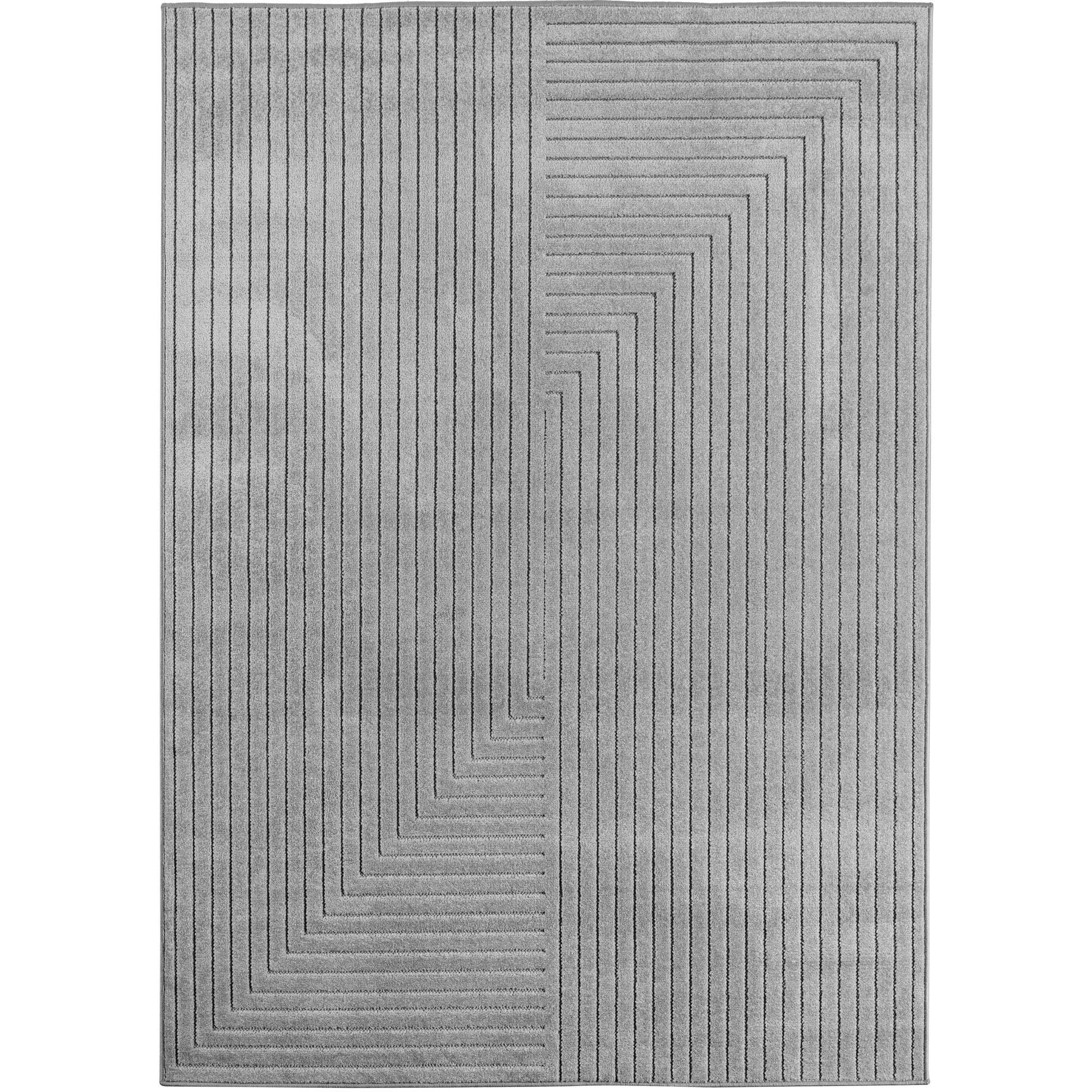 TEPPICH Outdoor ENGADIN in Silber, im Skandi-Stil mit 3D-Design, aus Polypropylen, 240 x 340 cm - Silberfarben, Textil (340/240cm) - KADIMA DESIGN