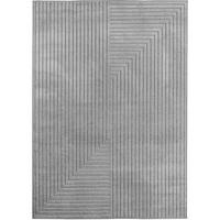 TEPPICH Outdoor ENGADIN in Silber, im Skandi-Stil mit 3D-Design, aus Polypropylen, 240 x 340 cm - Silberfarben, Textil (340/240cm) - KADIMA DESIGN