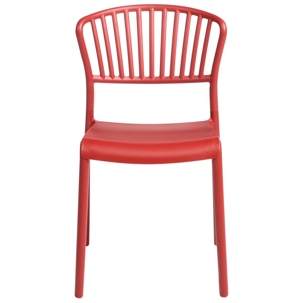 GARTENSTUHL 4er-Set Rot Gela - Rot, Kunststoff (45/78/50cm) - Beliani