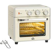 MINIBACKOFEN Stahl Kunststoff Cremeweiß Silber - Creme, Metall (36/37.7/34.5cm) - HOMCOM