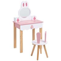 KINDERSCHMINKTISCH mit Stuhl Rosa Lenah - Pink/Weiß, Holz/Holzwerkstoff (50/91/30cm) - Beliani