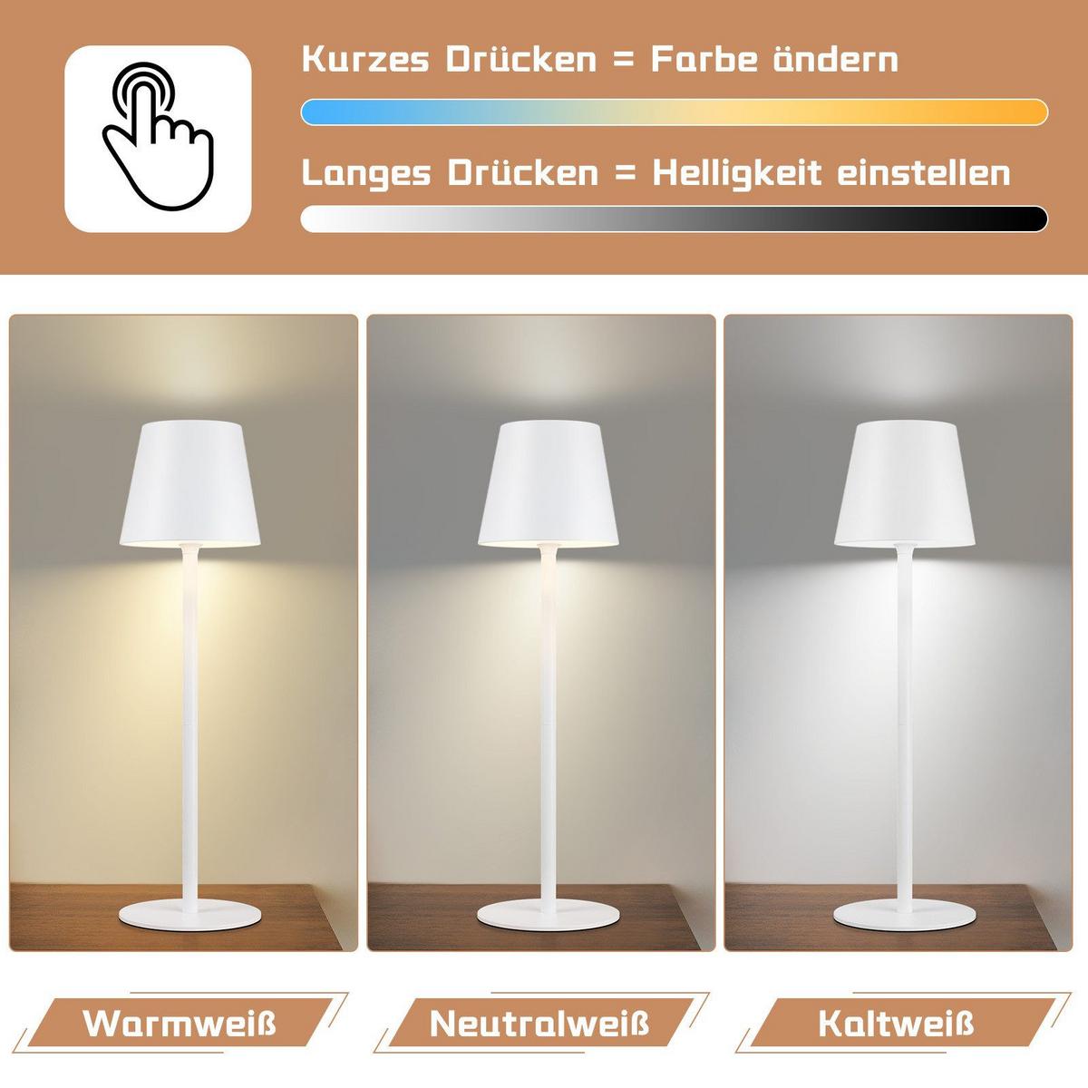 LED-TISCHLEUCHTE Osnabrück(2er-set) 11/11/37.5 cm - Weiß, Metall (11/11/37.5cm) - Nettlife
