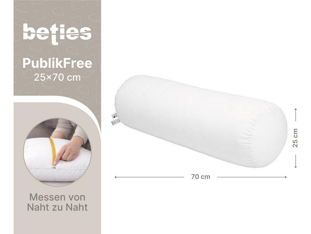XL-NACKENROLLE PublikFree Faserbällchen 25/70 cm - Weiß, Naturmaterialien/Kunststoff (25/70cm) - beties Heimtextil