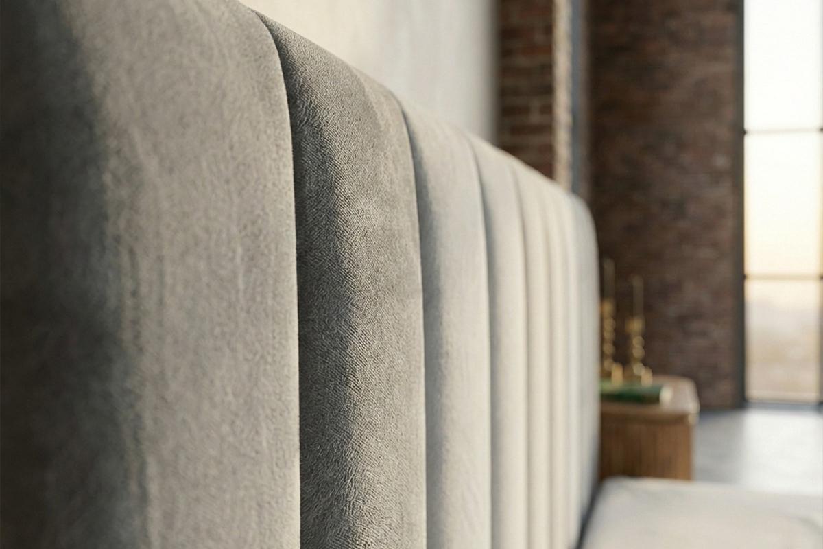 POLSTERBETT CATTURA Grau Velvet - Grau, Textil (160/200cm) - KAWOLA