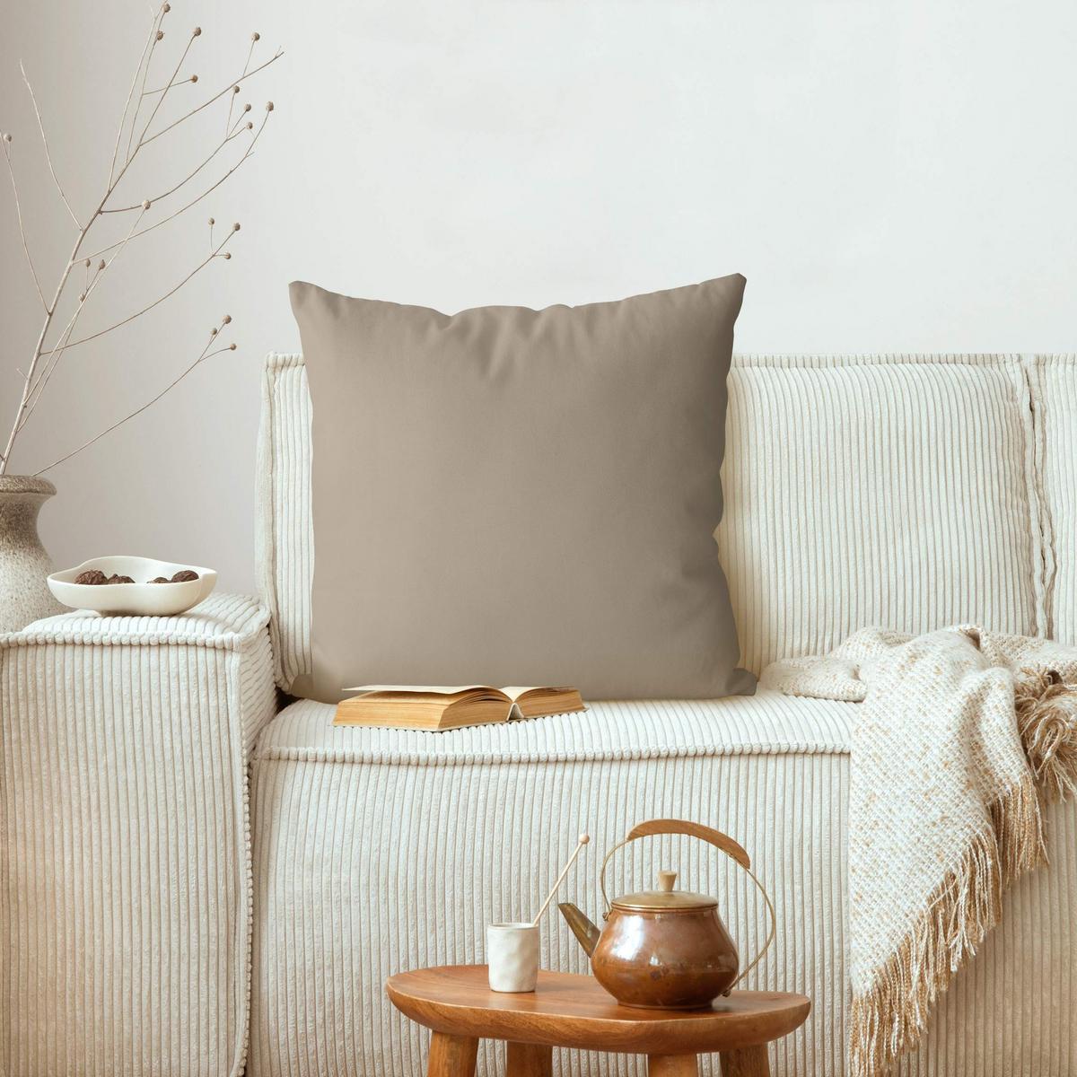 KISSENBEZUG Flat White Coffee 40/40 cm - Beige, Textil (40/40cm) - Bilderwelten