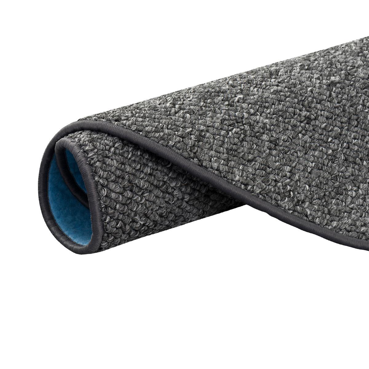 LUXUS WOLL-OPTIK BERBER JUNA MELIERT RUND - Anthrazit, Textil (100/100cm) - Snapstyle