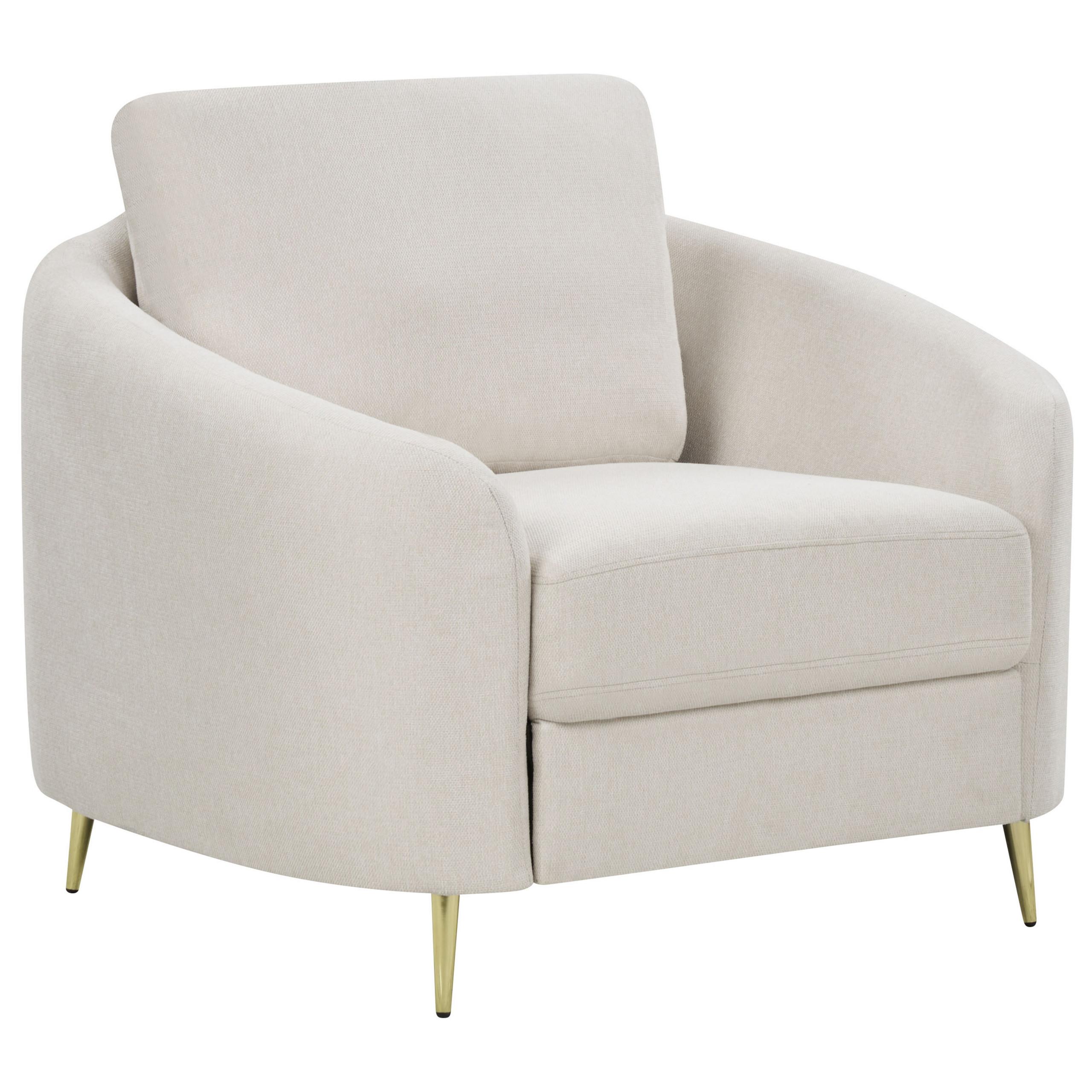 SESSEL Helles Beige Trosa - Beige/Goldfarben, Textil (100/88/86cm) - Beliani