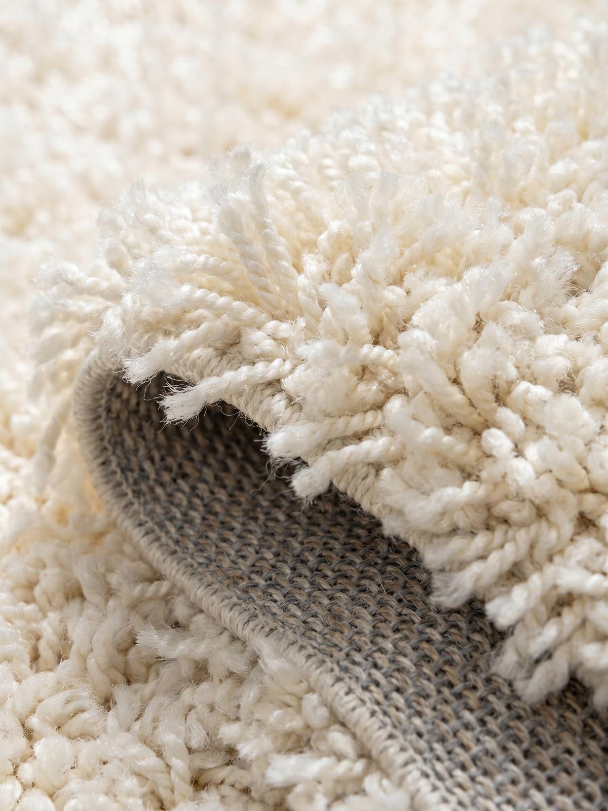 HOCHFLORTEPPICH RHEIN, einfarbig, aus Polypropylen, Creme, 60 x 110 cm - Beige, Textil (110/60cm) - KADIMA DESIGN