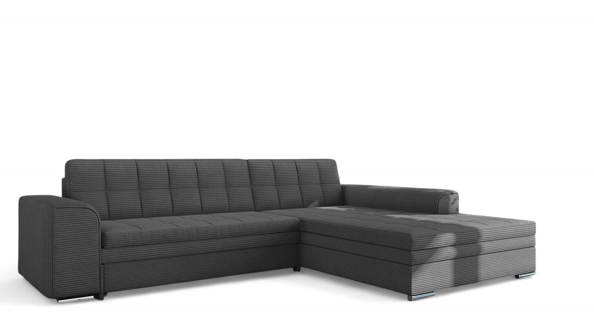 ECKSOFA Lusaka Mit Schlaffunktion - Anthrazit, Holzwerkstoff/Textil (198/292cm) - Fun Möbel