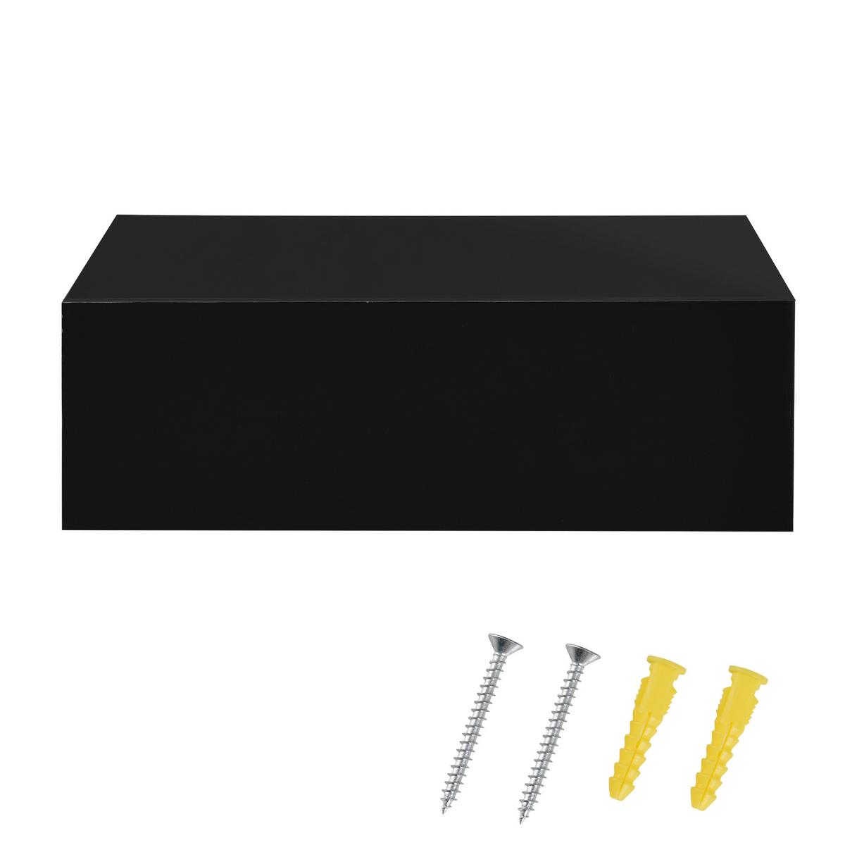 NACHTTISCH Oslo, 2er Set, hängend, mit Schublade - Schwarz, Holzwerkstoff (46/15/30cm) - [en.casa]