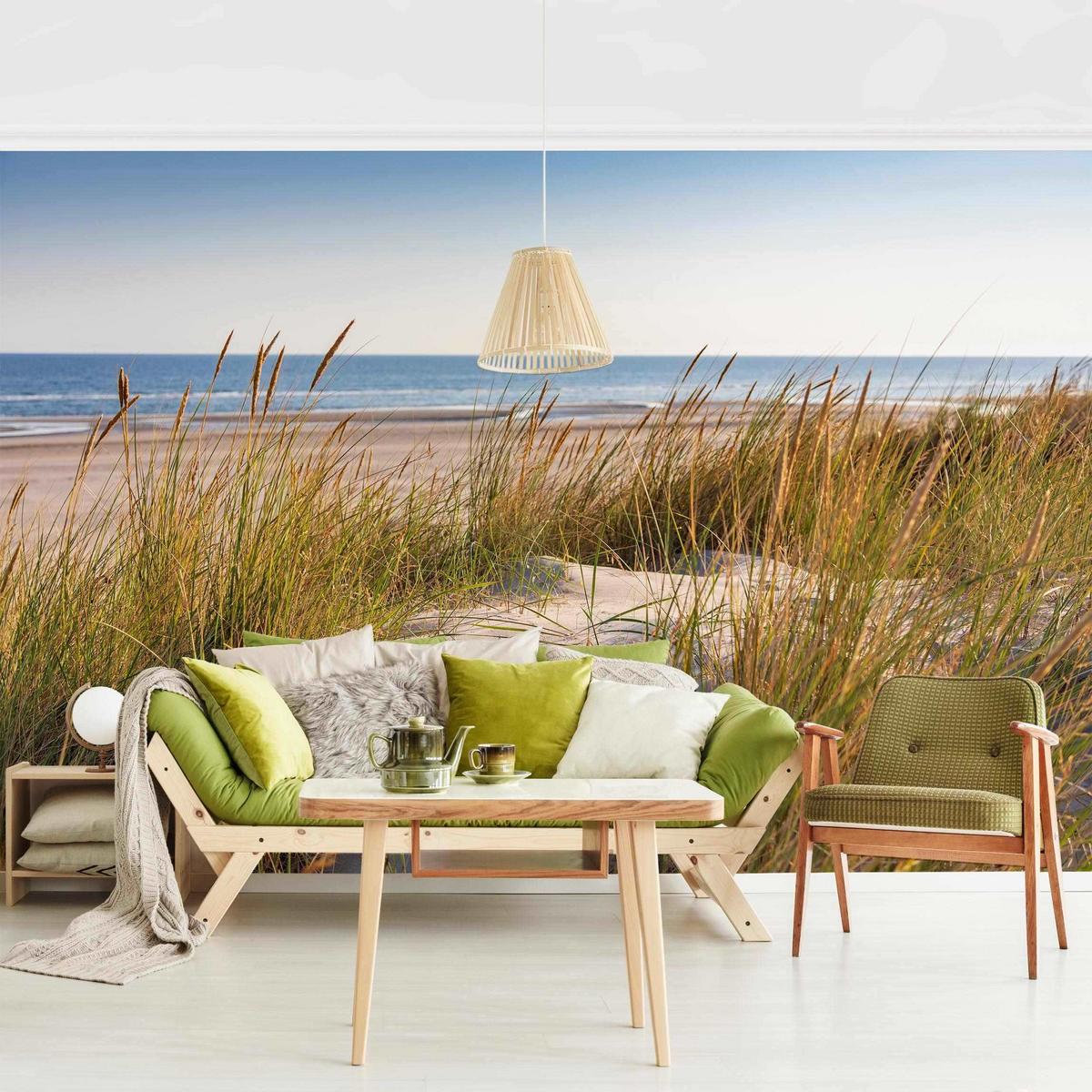 FOTOTAPETE Stranddüne am Meer 288/190 cm - Eichefarben, Papier (288/190cm) - Bilderwelten