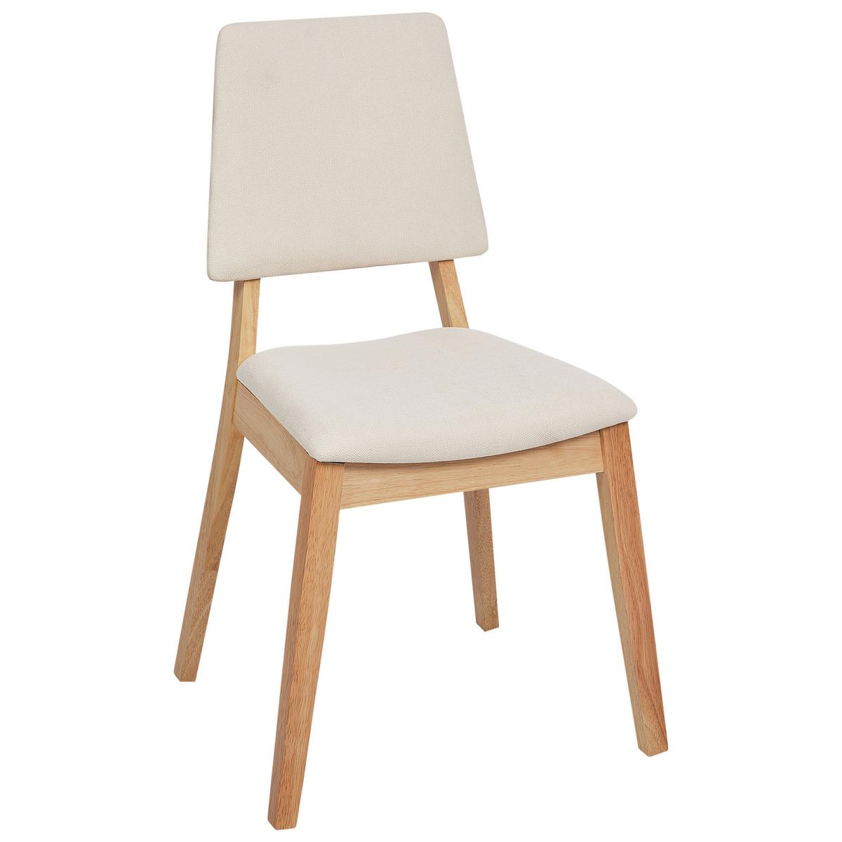 ESSZIMMERSTUHL 2er-Set Holz Helles Beige Merrill - Hellbraun/Beige, Holz (52/89/51cm) - Beliani