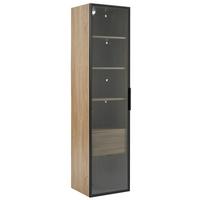 VITRINENSCHRANK in Holzoptik 40/34.5/165 cm - Braun, Glas/Holzwerkstoff (34/165/40cm) - Urban Meuble