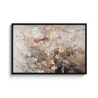 POSTER MIT RAHMENGERAHMTES BILD Mandelblüte - Kunst - Van Gogh - Beige - Abstrakt 120x80 cm - Braun, Papier (120/80cm) - MuchoWow