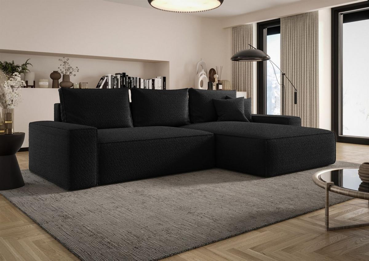 ECKSOFA Walken Mit Schlaffunktion - Schwarz, Holzwerkstoff/Textil (280/185cm) - Fun Möbel