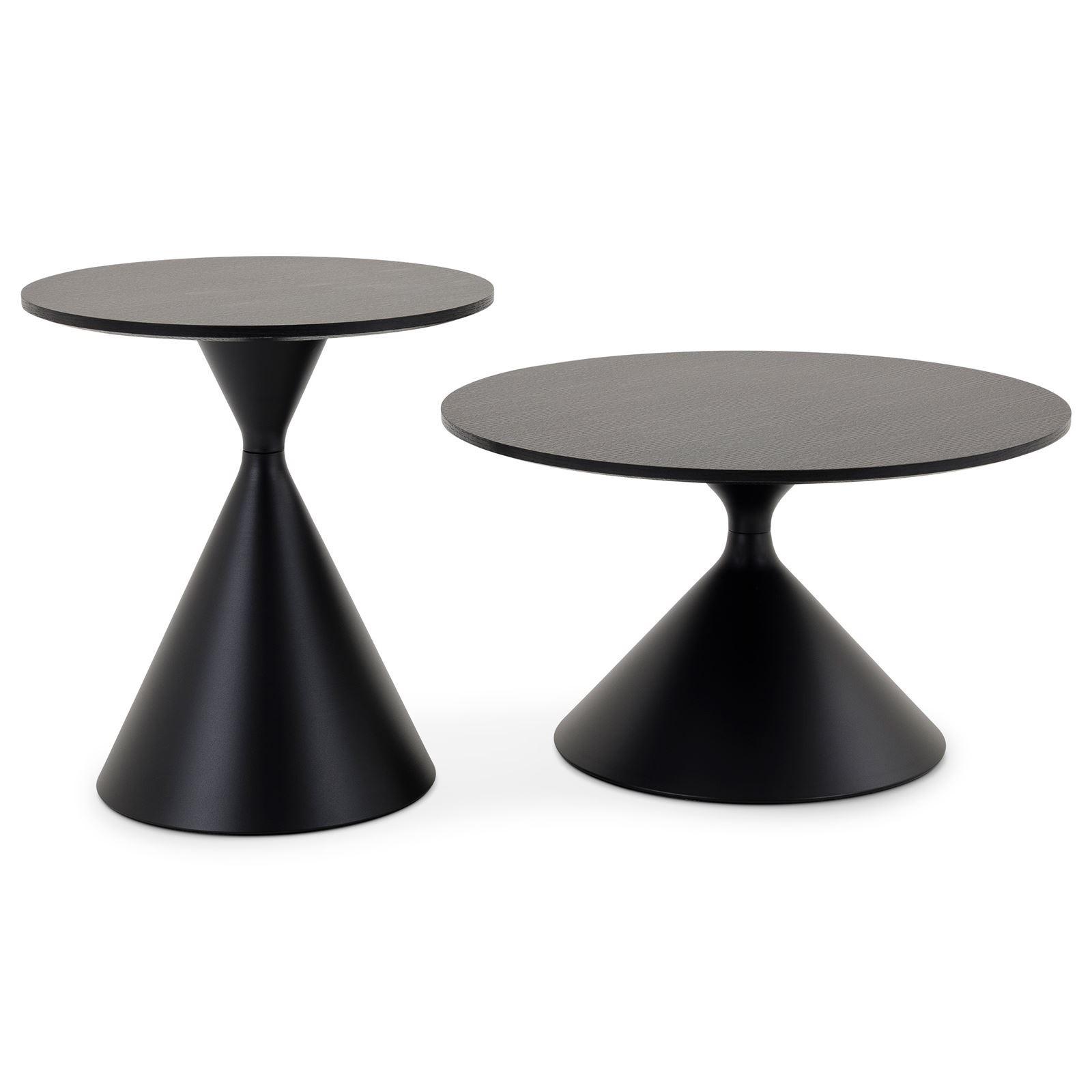COUCHTISCH SET ISOMA 2er Set schwarz - Schwarz, Metall (70/70/40cm) - IDIMEX