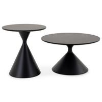 COUCHTISCH SET ISOMA 2er Set schwarz - Schwarz, Metall (70/70/40cm) - IDIMEX