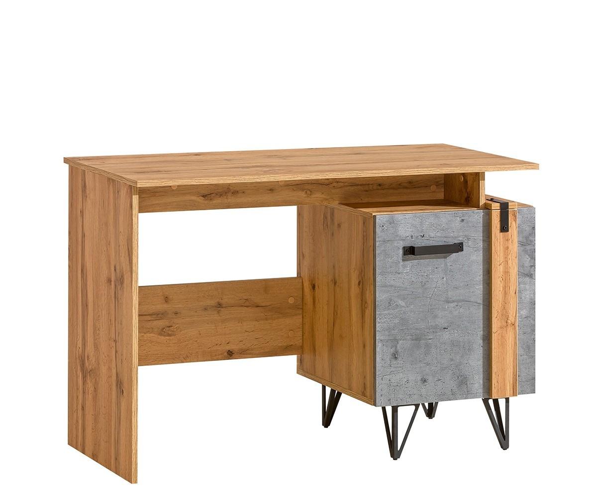 SCHREIBTISCH BRANDO 120x55,3x79,5 cm Bürotisch Computertisch, Eiche Wotan - Eiche Wotan, Holzwerkstoff (55.3/120/79.5cm) - MASSENO