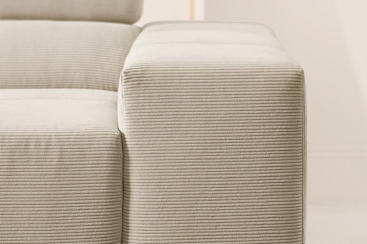 ECKSOFA NEVADA Beige Cord - Beige/Schwarz, Kunststoff/Textil (319/215cm) - KAWOLA