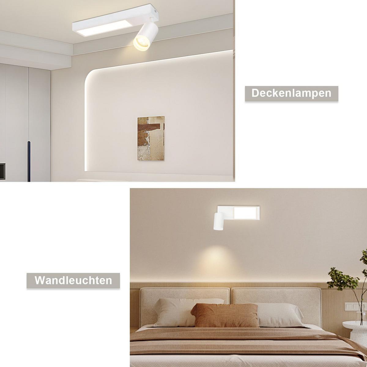 DECKENSTRAHLER Birkenfeld 1-flammig 23.5/8/16.9 cm - Weiß, Metall (23.5/8/16.9cm) - Nettlife