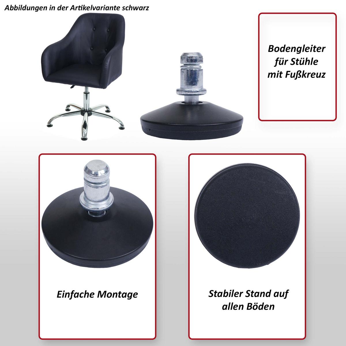 BODENGLEITER Silber 5er-Set - Silberfarben, Kunststoff (5/4/5cm) - MCW