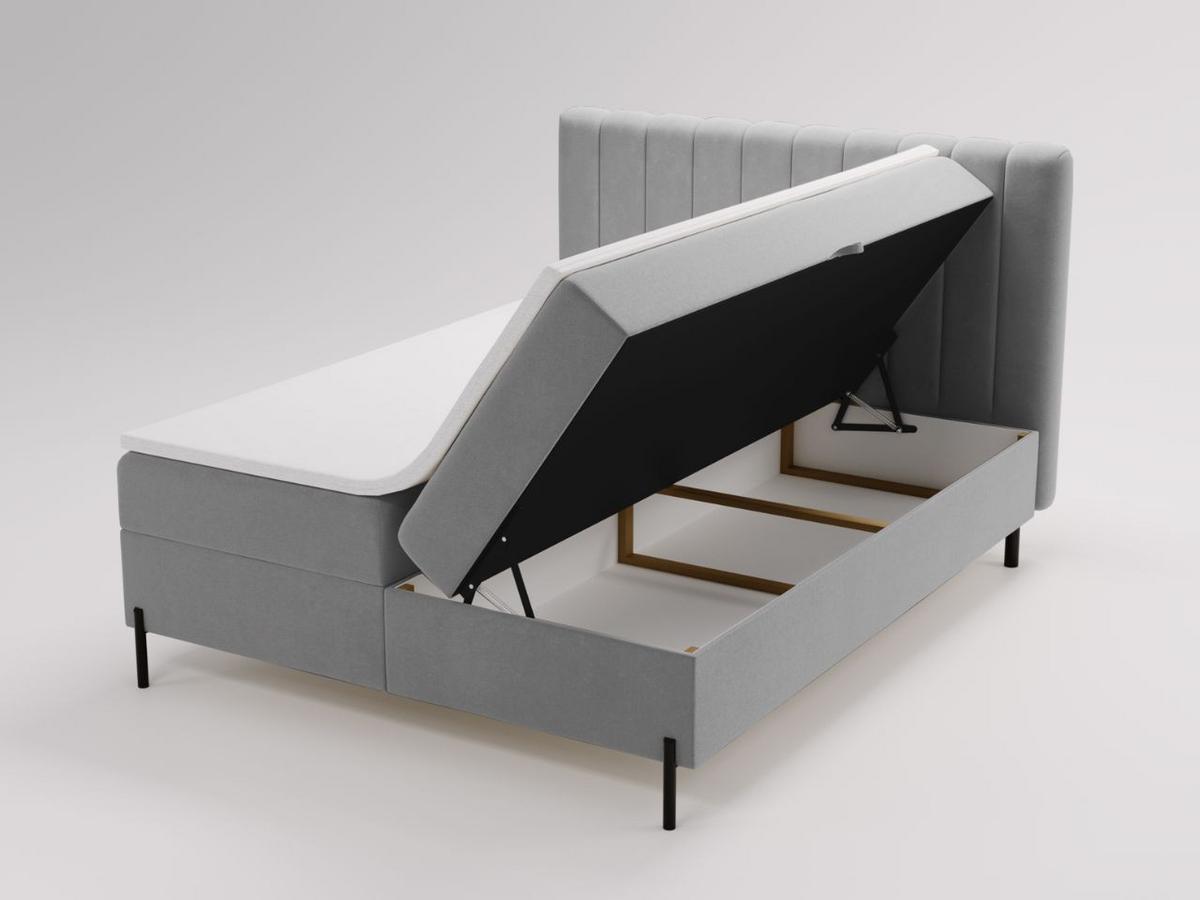 BOXBETT Primavera 140x200 Hellgrau - Hellgrau, Holz/Textil (140/200cm) - Graingold
