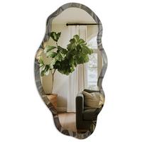 SPIEGEL 90x45 cm asymmetrisch mit Druck - Tropischer Garten - Transparent, Glas (45/90/0.4cm) - TULUP