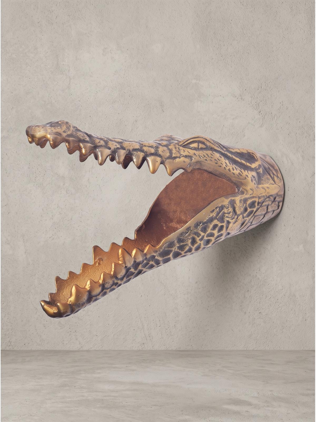 WANDDEKORATION DENDER, Aluminium, Gold, 14 x 31 x 20 cm - Goldfarben, Metall (14/20/31cm) - KADIMA DESIGN