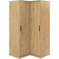 ECKSCHRANK Kavo, Eckdrehtürenschrank mit 2 Türen, Eiche Artisan - Eiche Artisan, Holzwerkstoff (108.5/200/106.5cm) - Beautysofa
