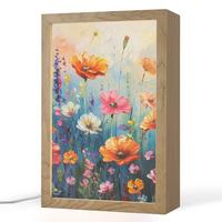 TISCHLEUCHTE Blumen - Natur - Aquarell - Kunst 20x30 cm - Altrosa, Holzwerkstoff (8/20/30cm) - OnlyWow