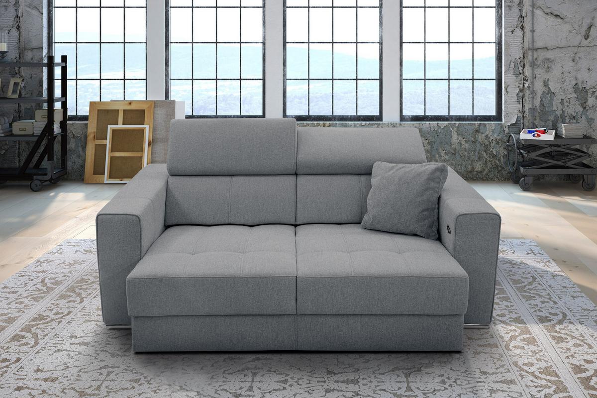 SOFA QUARTZ 3-Sitzer mit Ausziehsitz, grau - Grau, Holzwerkstoff/Textil (202/80/102cm) - Wozimo