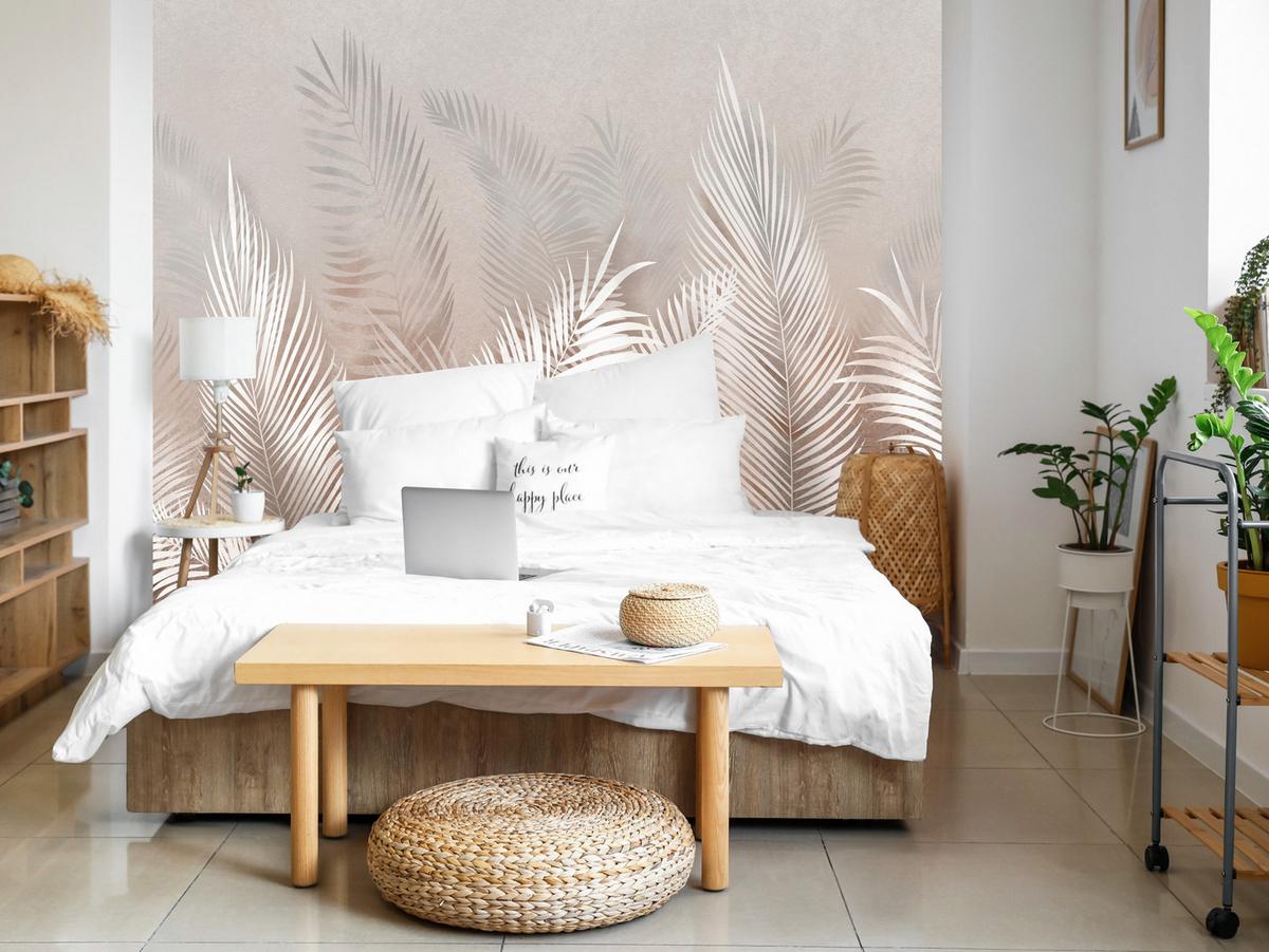 FOTOTAPETE Palmenblätter tropische Pflanzen 400x280cm - Beige/Braun, Papier (400/280cm) - Muralo