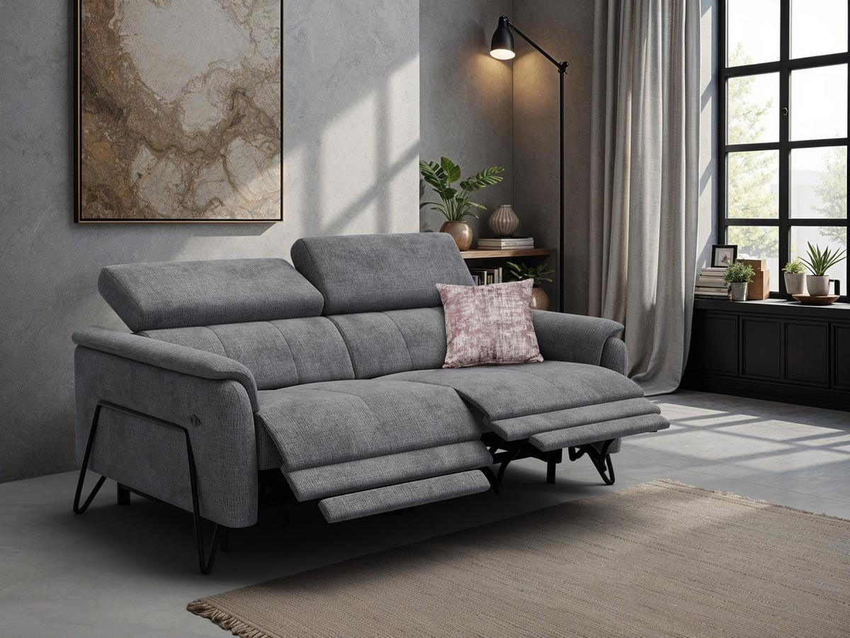 RELAXSOFA RODEN 3-Sitzer, dunkelgrau - Dunkelgrau, Holz/Textil (194/82/103cm) - Wozimo
